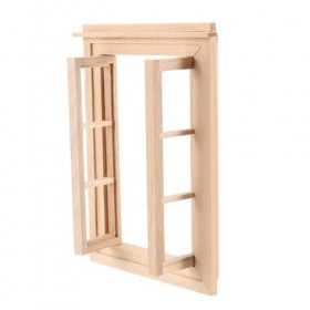 HUPYOMLER 3X 1:121:12 Maison de Poupée Miniature à Double Fenêtre en Bois 6 Cadre et Plaque de Verre Maison de Poupée Bricola