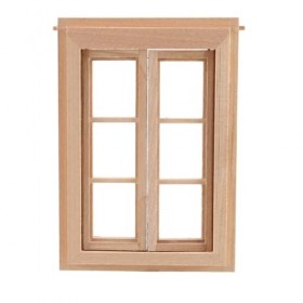 coserori 3X 1:121:12 Maison de Poupée Miniature à Double Fenêtre en Bois 6 Cadre et Plaque de Verre Maison de Poupée Bricolag