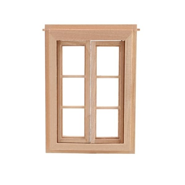 coserori 3X 1:121:12 Maison de Poupée Miniature à Double Fenêtre en Bois 6 Cadre et Plaque de Verre Maison de Poupée Bricolag