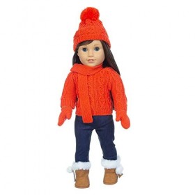 GIVBRO Vêtements de poupée pour poupée de 45,7 cm, déguisement 6 pièces pour lhiver et le ski C 