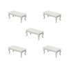 Lot de 5 meubles miniatures pour maison de poupée 1:12, table basse, décoration style 1, blanc, 9,1 x 4,5 x 3,8 cm