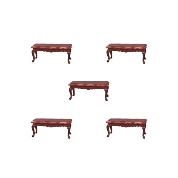 Lot de 5 meubles miniatures pour maison de poupée 1:12, table basse, décoration style 1, blanc, 9,1 x 4,5 x 3,8 cm