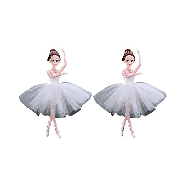 Guangcailun 2 Pièces Ballet Poupée Danse Fille Jouet Poupées Jouets Cadeaux Dressing Supply, Blanc