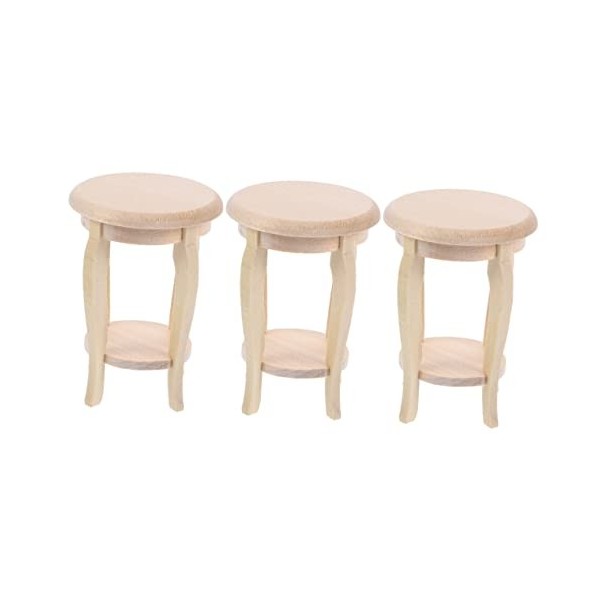 TOYANDONA 3 Pièces Tabouret De Maison De Poupée Chaise Haute Miniature Accessoires De Maison De Poupée Chaise Haute De Maison