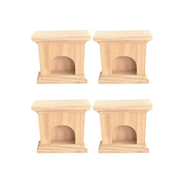 Zerodeko 4 Pièces Maison de Poupée Mini Cheminée à Bois Échelle 1/12 Modèle de Meubles de Cheminée Miniature Accessoire Décor