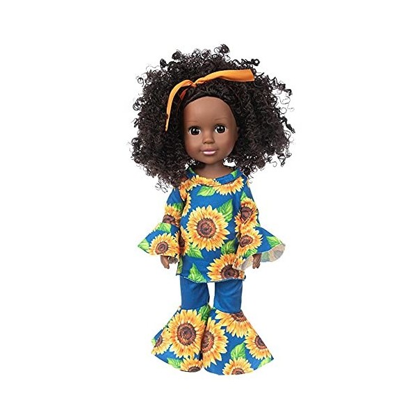 Uteruik Black Girl Doll 35,6 cm Poupée africaine américaine avec haut à manches longues et pantalon Costume pour filles Cadea