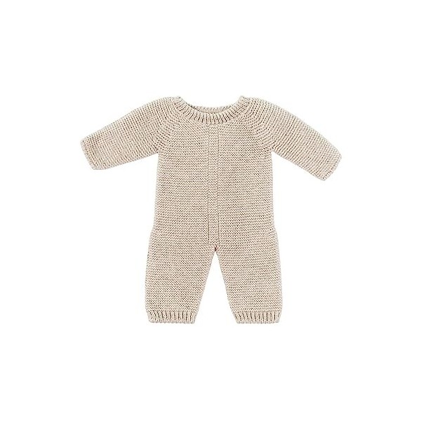 Miniland Pyjama Beige en Tricot pour poupée de 38 cm fabriqué en Espagne avec Textile recyclé Miniland Dolls.