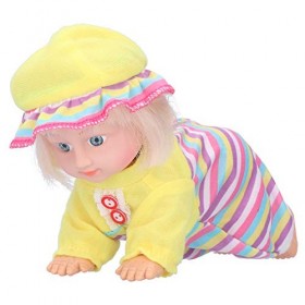 Poupée Simulation Enfants, Bébé Poupées Réaliste Mignon Bébé Poupée Électrique Intelligent Rire Jouet Rampant 10 pouces peti