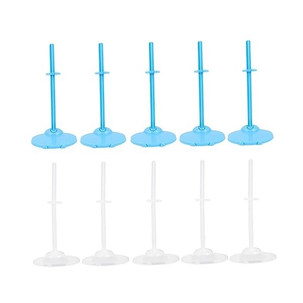 ibasenice 20 Pièces Cintre en Plastique Base Réglable Barberries Mini Poupées Jouets pour Filles Marionnette Porte-Poupée Fig