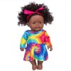 KieTeiiK Bébé Fille pour Poupée 12 Pouces Cheveux Afro Corps Entier Vinyle Peluche Artificielle pour avec Robe À Mode Infanti