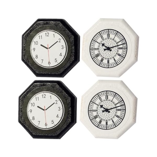 ibasenice 4 Pièces Maison De Poupée Miniature Horloge Murale Accessoires De Meubles De Maison De Poupée Mini Modèle Dhorloge