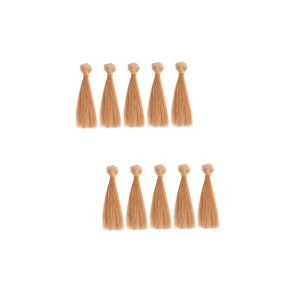 VILLCASE 10 Pcs Bjd Poupées Barberries Barbiegirl Poupée Trames De Cheveux Perruque De Poupée Droite Poupée Perruque Chapeaux