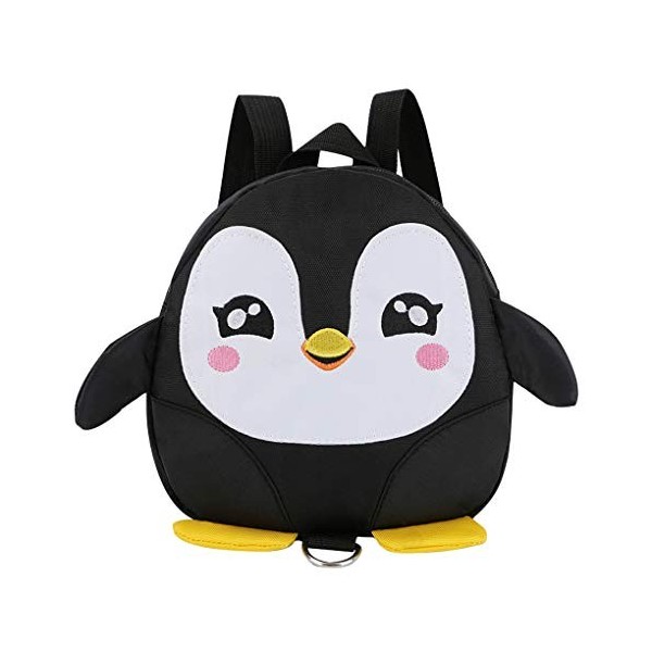 Sac a Dos pour Enfants Cartable Scolaire Maternelle Sac ecole en Motif 3D Pingouin Sac a Dos Bebes 1 3 Ans Sac avec Laisse de