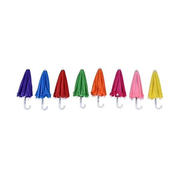 VGEBY Parapluie de Poupée 8 Pièces, Accessoires de Décoration de Parapluie Pluvieux de Maison de Poupée Miniature Simulée pou