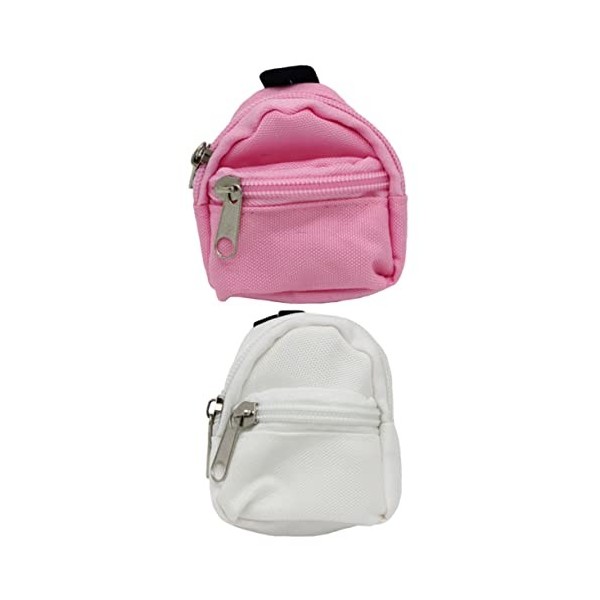 KOMBIUDA 4 Pièces Sac Décole De Simulation Sacs De Poupée Fille Porte-clés Sac à Main à Fermeture Éclair Sacs Daccessoires 