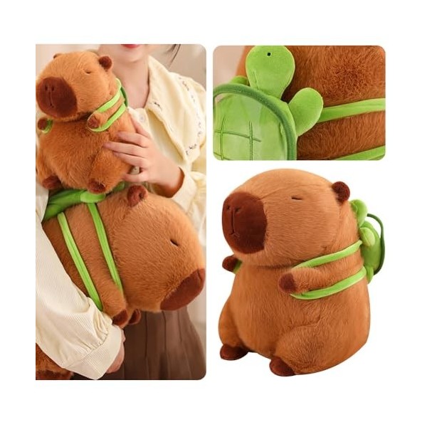 Fiorky Poupées Capybara de 23 cm/33 cm, cadeaux danniversaire réalistes et douces en peluche, animaux en peluche, décoration