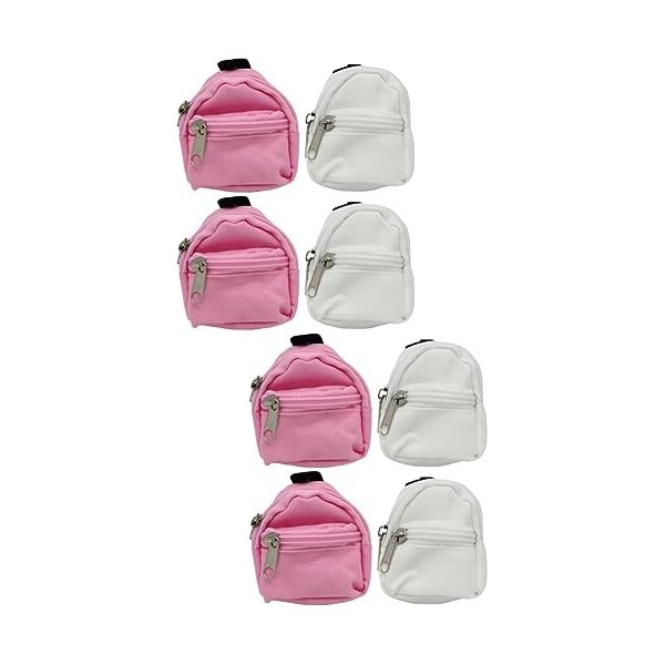 Totority 8 Pcs Simulation Sac DÉcole Poupées pour Filles Sacs À Main en Toile Fille Sacs À Fermeture Éclair Sac À Main Porte