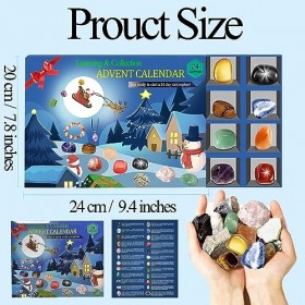 Calendrier de lAvent, Calendrier de lAvent Enfant 2023, 24 jours Calendrier de lAvent Pierre pour Avec Bracelet de Pierres