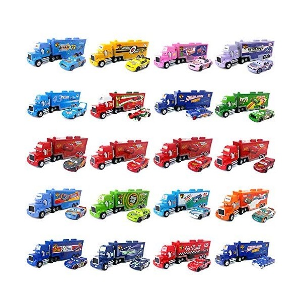 Pixar Voitures Mack Oncle Flash McQueen King Francesco Poussins Hicks Hudson Camion et Voiture Set 1:55 Diecast Modèle Jouet 