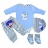 ZIYIUI Vêtements de Poupée pour New Born Baby Poupée Garçon Bleu 45-55 CM Nouveau-né Bébé Poupée Fille ou Garçon, 4 Pièces Co