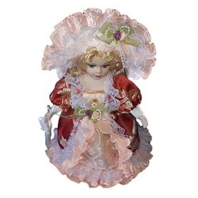 Colcolo Accessoire Maison de Poupée en Porcelaine avec Tenues 30cm, Rouge Vintage