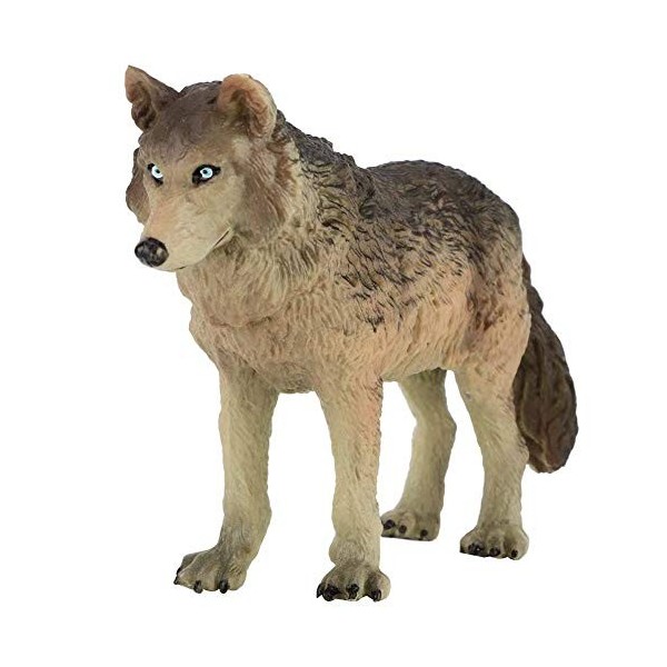 Figurine de Loup, Simulation Miniature modèle Animal de Faune Solide Jouet éducatif Collection décorative Cadeau pour Enfants