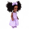 BROLEO Poupée Fashion Girl, Poupée Afro-américaine Amovible, Posable pour Les Filles et Les Enfants