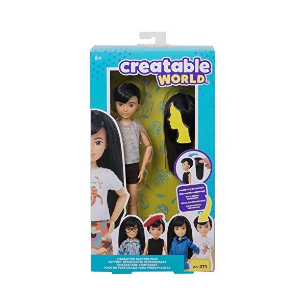 Creatable World Coffret Découverte Personnages, poupée personnalisable aux cheveux bruns lisses, jouet pour enfant à partir d