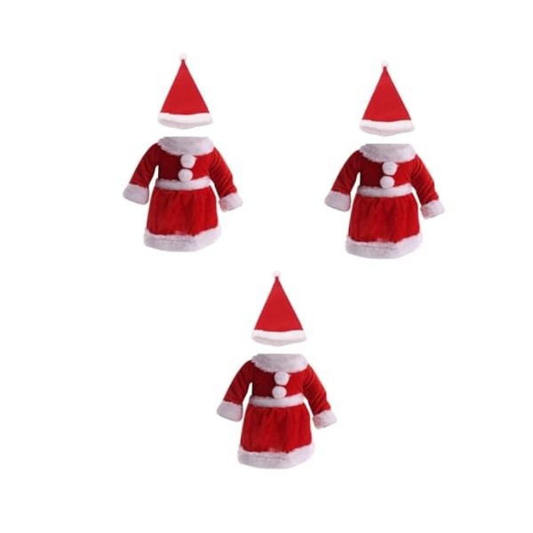 Totority 6 Pièces Vêtements De Poupée Manteau De Poupée De Noël Robe De Poupée du Père Noël Remplisseurs De Sac De Cadeaux De