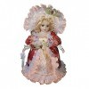 Sharplace Fille Poupée Mannequin en Vêtement en Porcelaine Miniature Décoration pour Maison de Poupée 30cm - Rouge Vintage