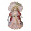 Sharplace Fille Poupée Mannequin en Vêtement en Porcelaine Miniature Décoration pour Maison de Poupée 30cm - Rouge Vintage