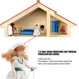 GFRGFH 1:12 Miniature Porcelaine poupée Robe Verte Femmes Dame poupée élégant Accessoire de Maison de poupée pour Vos Meubles