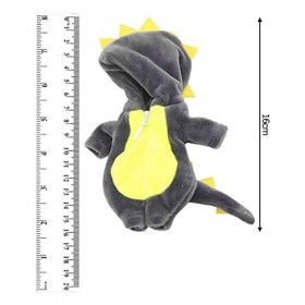 Lot de 2 combinaisons pour poupée de 16 cm, accessoires de poupée 1/12, manteau noir et gris