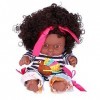 Vakitar 25cm/9.8in poupées Fille Africaine réaliste bébé Jouer poupée Enfants Enfants Enfant en Bas âge Jouet, pour la Maison