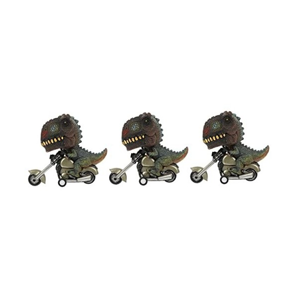 Toyvian 2Pcs Tyrannosaurus Rex Pull Machine Moto pour Enfants Halloween Décor Garçons Jouets Inertie Véhicules Tout-Terrain E