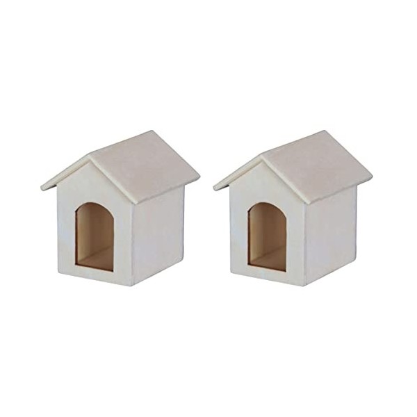 EXCEART 3 Pièces Matériel Petite Maison de Poupée Chenil Scène Chien Mini/Jardin Décoration en Bois Poupées Accessoires Minia