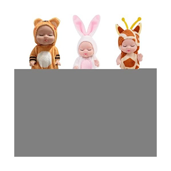 Richolyn 2 Pcs Poupées bébé réalistes | Baby Doll Nouveau-né Fille Poupées 6pcs / Set | Doux Nouveau-né 4,33 Pouces Doll Todd