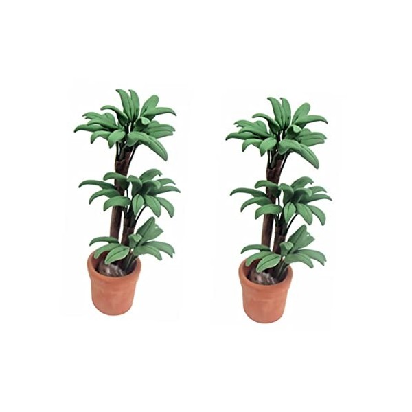 Toyvian 2 Pcs Ornement Plante Bricolage en Pot Cheval Modèle Parure Arbres Mini Bonsaï Bois Maison De Poupée Miniature pour P