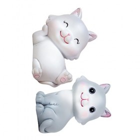 Totority 2 Pièces Statue De Chat Animal Mini Chat Figurines Bureau Décoration De La Maison Jouets pour Enfants Dessin Animé A