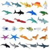 PLULON 32Pcs Figurines danimaux Marins, Jouets danimaux de créatures Marines Figurines de Jeu pour Enfants, Animaux en Plas