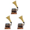 EXCEART 3 Pièces Mini Ornement Poupée Phonographe Mode Gramophone Modèle pour Chic Rétro Décor Meubles Accessoires Bricolage 