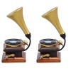 EXCEART 3 Pièces Mini Ornement Poupée Phonographe Mode Gramophone Modèle pour Chic Rétro Décor Meubles Accessoires Bricolage 