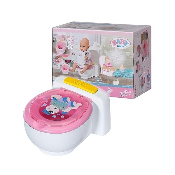 BABY born Toilettes - de Vrais Effets Sonores - pour les Petites Mains - Caca Brillant Couleur Arc-en-Ciel - 43 cm - 3 ans et