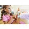 Barbie Bien-être coffret Spécial Spa avec poupée blonde, figurine chiot et 9 accessoires, jouet pour enfant, GJG55