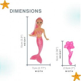 7 pièces Bath Time 3 poupées princesse sirène avec cheveux longs et accessoires, jouets imperméables sur le thème de locéan,