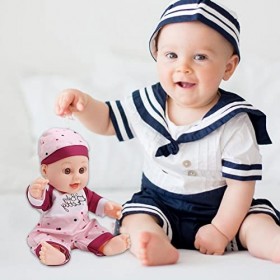 leryveo Petite poupée bébé au Corps Mou,Poupée Nouveau-né en Vinyle Souple lesté | Poupée Miniature en Silicone avec biberon,