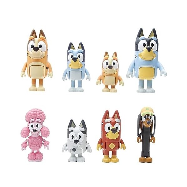 Joyes Bluey and Friends Lot de 8 figurines