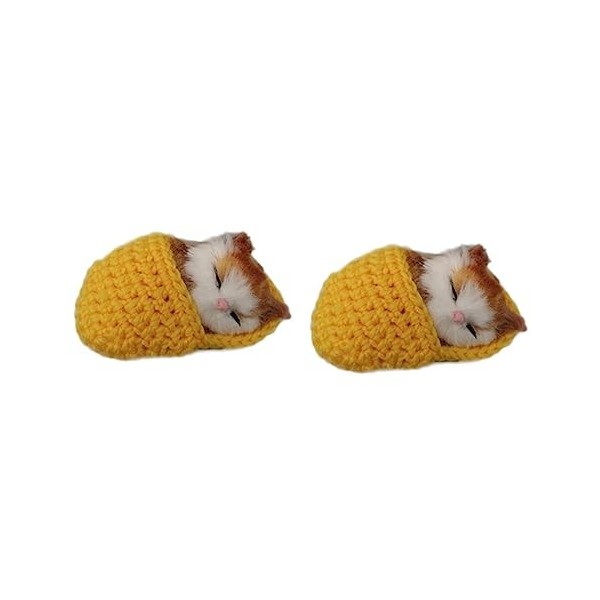 SEWACC 3Pcs Gabby Jouets Poupées Miniatures Animaux en Peluche Chaton Qui Dort Figurine Peluche Chat Pantoufles Chat dans La 