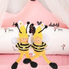 DRESSOOS 2 Pièces 1 Jeu Décoration De Poupée dabeille Animaux Jouet Oreillers Photos Jouet pour Animaux Décor De Table Peluc