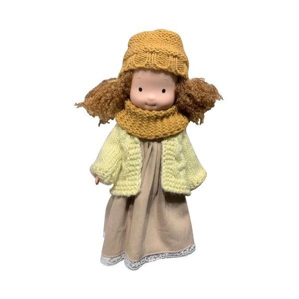 Qiuwaihei Doll Waldorf 9,5 Pouces de Dessin Doux poupées de Chiffon pour Filles avec Un Costume de Sombre Petite Adorable pou